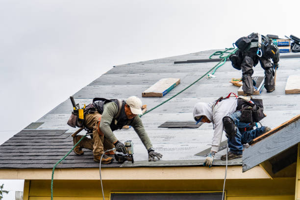 Professional Gutter Installation technician working in New Richmond, WI